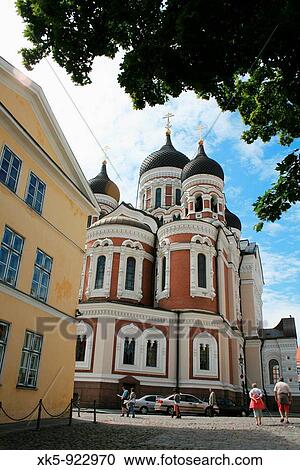 Stock Image - Estonia, Tallinn, Orthodox Cathedral Alexander Nevsky. Fotosearch