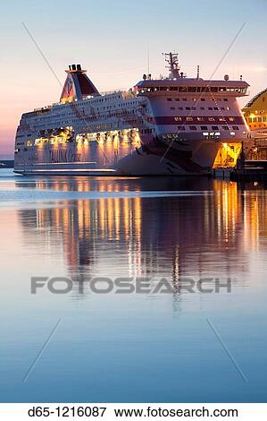 Estonia, Tallinn, Passenger Port, international ferry, sunrise View Large Photo Image Stock Photo - Estonia, Tallinn, Passenger Port, international ferry, sunrise. Fotosearch