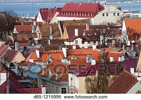 Estonia, Tallinn, Toompea area, Old Town from Toompea View Large Photo Image Stock Photography - Estonia, Tallinn, Toompea area, Old Town from Toompea. Fotosearch