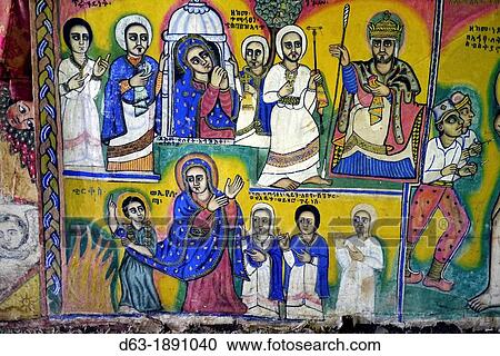 ETHIOPIA Ura Kidane Meret monastery, Zege Peninsula, Lake Tana Religious paintings inside church View Large Photo Image Stock Image - ETHIOPIA Ura Kidane Meret monastery, Zege Peninsula, Lake Tana Religious paintings inside church. Fotosearch