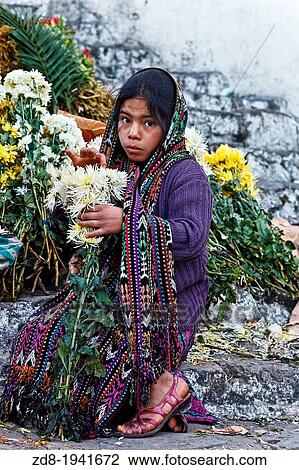 Stock Image - etnic people in chichicastenango market. guatemala. Fotosearch