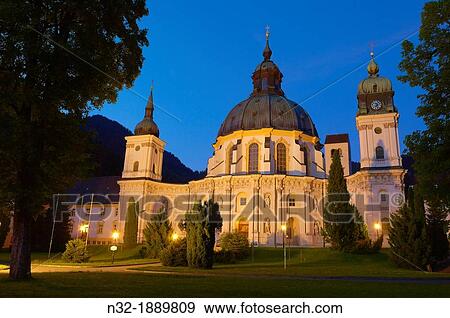 Ettal, Ettal Abbey, Near Oberammergau, Monastery church and courtyard, Upper Bavaria, Bavaria, Germany, Europe View Large Photo Image Stock Photo - Ettal, Ettal Abbey, Near Oberammergau, Monastery church and courtyard, Upper Bavaria, Bavaria, Germany, Europe. Fotosearch