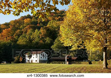 Etxeberria house, Information and Reception Center, Bertiz Natural Park, Oieregi, Navarra Nafarroa, Spain Espaa View Large Photo Image Stock Photography - Etxeberria house, Information and Reception Center, Bertiz Natural Park, Oieregi, Navarra Nafarroa, Spain Espaa. Fotosearch