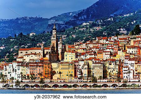 Europe, France, Alpes-Maritimes, Menton. The colored houses of the old town. View Large Photo Image Stock Image - Europe, France, Alpes-Maritimes, Menton. The colored houses of the old town.. Fotosearch