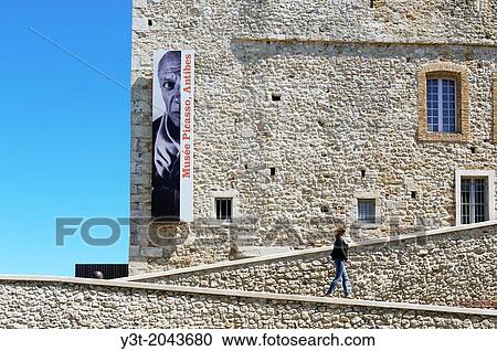 Stock Image - Europe, France, Alpes-Maritimes, Antibes. Picasso Museum in the Grimaldi castle.. Fotosearch