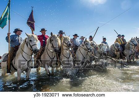 Europe, France, Bouche-du-Rhone, 13, Saintes-Marie-de-la-Mer, pilgrimage of gypsies, guardians. View Large Photo Image Stock Image - Europe, France, Bouche-du-Rhone, 13, Saintes-Marie-de-la-Mer, pilgrimage of gypsies, guardians.. Fotosearch