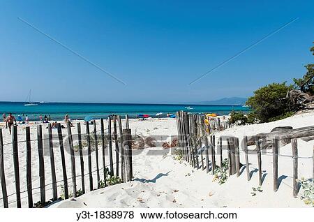Stock Photo - Europe, France, Corse, Haute Corse (2B). Agriates desert. Saleccia. The white sand beach.. Fotosearch