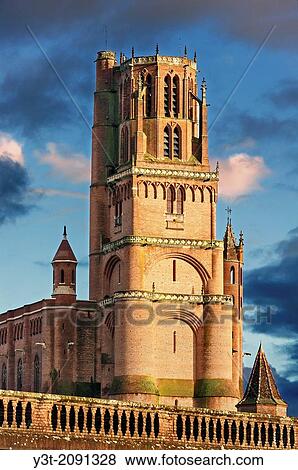 Europe, France, Tarn, Albi. Episcopal city, classified as UNESCO World Heritage. Cathedral Sainte-Cecile. View Large Photo Image Stock Photo - Europe, France, Tarn, Albi. Episcopal city, classified as UNESCO World Heritage. Cathedral Sainte-Cecile.. Fotosearch