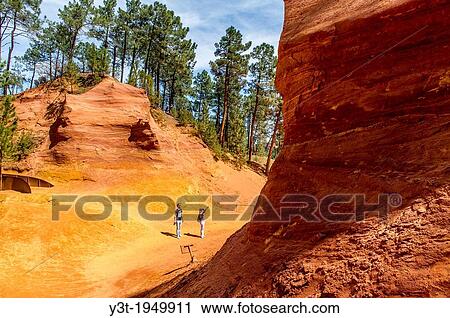 Europe, France, Vaucluse, Luberon. Roussillon. The ocher quarries. View Large Photo Image Stock Image - Europe, France, Vaucluse, Luberon. Roussillon. The ocher quarries.. Fotosearch