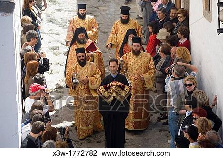 europe, greece, dodecanese, patmos island, chora, orthodox easter time, holy thursday, representation of the last supper View Large Photo Image Stock Image - europe, greece, dodecanese, patmos island, chora, orthodox easter time, holy thursday, representation of the last supper. Fotosearch