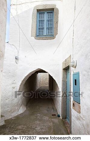 europe, greece, dodecanese, patmos island, chora village, traditional house View Large Photo Image Stock Photo - europe, greece, dodecanese, patmos island, chora village, traditional house. Fotosearch
