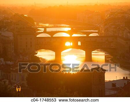 europe, italy, tuscany, florence, Ponte Vecchio at sunset View Large Photo Image Stock Image - europe, italy, tuscany, florence, Ponte Vecchio at sunset. Fotosearch