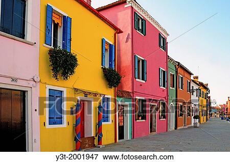 Europe, Italy, Veneto, Burano, classified as World Heritage by UNESCO. The colorful houses of the village of Burano. View Large Photo Image Stock Photo - Europe, Italy, Veneto, Burano, classified as World Heritage by UNESCO. The colorful houses of the village of Burano.. Fotosearch