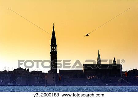 Europe, Italy, Veneto, Venice, classified as World Heritage by UNESCO. Sunset on the lagoon. View Large Photo Image Stock Photo - Europe, Italy, Veneto, Venice, classified as World Heritage by UNESCO. Sunset on the lagoon.. Fotosearch