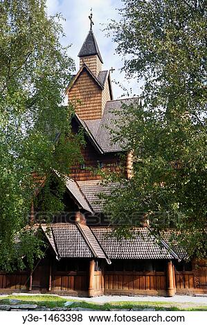 Stock Photo - Europe, Norway, Heddal, Heddal Stave church. Fotosearch