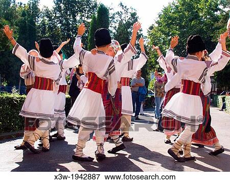 Stock Photo - europe, romania, walachia, curtea de arges, traditional dances.. Fotosearch