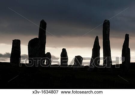 Europe, Scotland, Outer Hebrides, Isle of Lewis - Callanish stone circle at dusk View Large Photo Image Stock Photo - Europe, Scotland, Outer Hebrides, Isle of Lewis - Callanish stone circle at dusk. Fotosearch