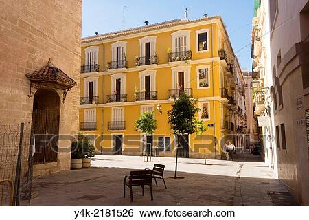 Stock Photograph - Europe, Spain, Valencia, plaza Sant Nicolau.. Fotosearch