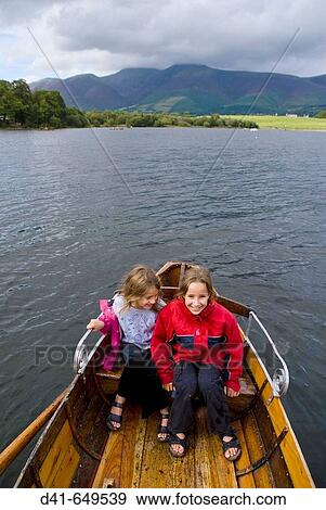 Stock Photo - Europe, UK, england, Cumbria, Lake district, Derwentwater boating. Fotosearch
