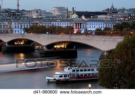 Europe, UK, england, London, somerset house, waterloo bridge dusk View Large Photo Image Stock Image - Europe, UK, england, London, somerset house, waterloo bridge dusk. Fotosearch