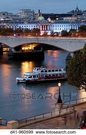 Europe, UK, england, London, somerset house, waterloo bridge dusk View Large Photo Image Stock Photo - Europe, UK, england, London, somerset house, waterloo bridge dusk. Fotosearch