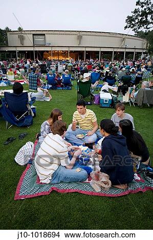 Evening concert at shed, Boston Symphony Orchestra, Tanglewood, Lenox, Berkshire County, Massachusetts, USA View Large Photo Image Picture - Evening concert at shed, Boston Symphony Orchestra, Tanglewood, Lenox, Berkshire County, Massachusetts, USA. Fotosearch