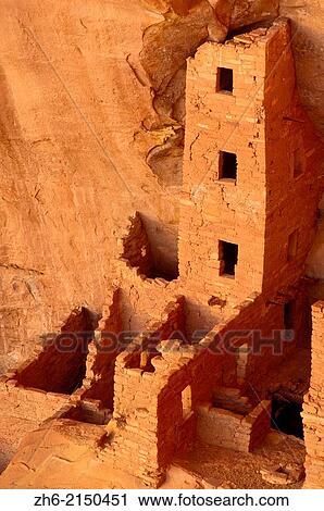 Evening light on Square Tower House Ruins, Mesa Verde National Park (World Heritage Site), Colorado USA. View Large Photo Image Stock Image - Evening light on Square Tower House Ruins, Mesa Verde National Park (World Heritage Site), Colorado USA.. Fotosearch