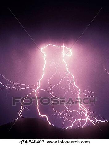Evening Lightning storm over the mountains View Large Photo Image Stock Image - Evening Lightning storm over the mountains. Fotosearch