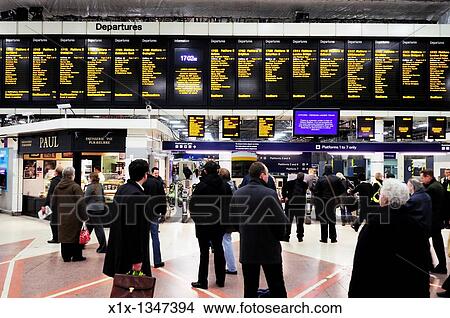 Evening Rush Hour Commuters at Victoria Train Station, London, England, UK View Large Photo Image Picture - Evening Rush Hour Commuters at Victoria Train Station, London, England, UK. Fotosearch