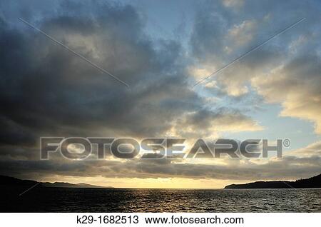 Evening skies, Goletas Channel, BC, Canada View Large Photo Image Stock Image - Evening skies, Goletas Channel, BC, Canada. Fotosearch