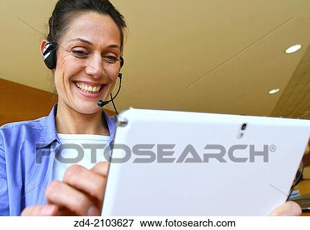 Executive with digital tablet View Large Photo Image Stock Photo - Executive with digital tablet. Fotosearch