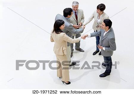 Stock Image - Executives at Convention Center, Business, Donostia, San Sebastian, Basque Country, Spain.. Fotosearch