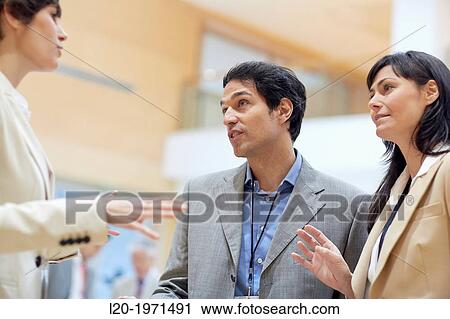 Stock Image - Executives at Convention Center, Business, Donostia, San Sebastian, Basque Country, Spain.. Fotosearch