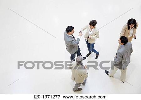 Stock Photo - Executives at convention center, Business, Donostia, San Sebastian, Basque Country, Spain.. Fotosearch