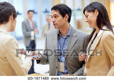 Stock Photo - Executives at Convention Center, Business, Donostia, San Sebastian, Basque Country, Spain.. Fotosearch
