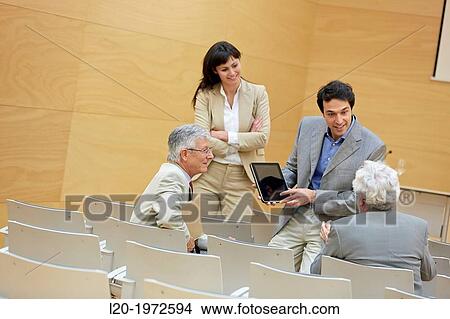 Picture - Executives at Convention Centre, Coaching, Business, Donostia, San Sebastian, Basque Country, Spain.. Fotosearch