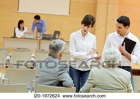 Picture - Executives at Convention Centre, Coaching, Business, Donostia, San Sebastian, Basque Country, Spain.. Fotosearch