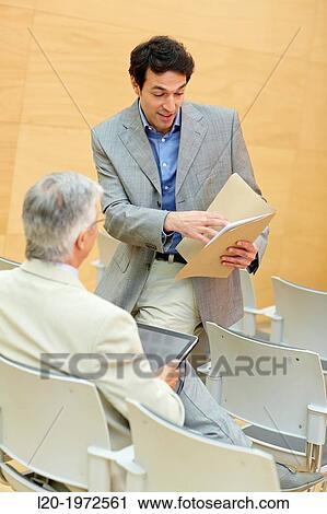 Stock Image - Executives at Convention Centre, Coaching, Business, Donostia, San Sebastian, Basque Country, Spain.. Fotosearch