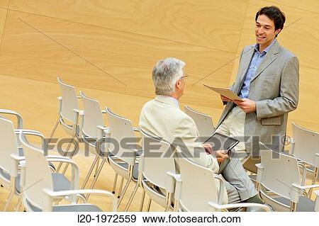 Stock Photo - Executives at Convention Centre, Coaching, Business, Donostia, San Sebastian, Basque Country, Spain.. Fotosearch