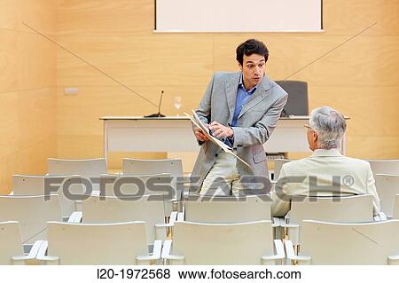 Stock Photo - Executives at Convention Centre, Coaching, Business, Donostia, San Sebastian, Basque Country, Spain.. Fotosearch