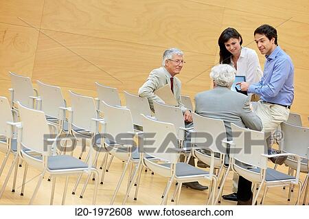 Stock Photo - Executives at Convention Centre, Coaching, Business, Donostia, San Sebastian, Basque Country, Spain.. Fotosearch