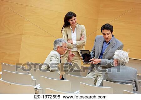 Stock Photography - Executives at Convention Centre, Coaching, Business, Donostia, San Sebastian, Basque Country, Spain.. Fotosearch