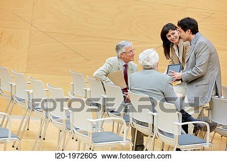 Stock Photography - Executives at Convention Centre, Coaching, Business, Donostia, San Sebastian, Basque Country, Spain.. Fotosearch