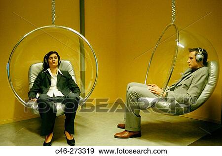 Executives sit in? Bubble Chairs? (designed by Eero Aarnio, 1968) View Large Photo Image Stock Photo - Executives sit in? Bubble Chairs? (designed by Eero Aarnio, 1968). Fotosearch