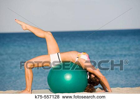 Stock Photo - Exercise, health, caucasain-hispanic, age 30 to 40.. Fotosearch