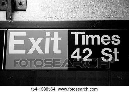 Exit Tabel from the New york Subway in 42 Street View Large Photo Image Picture - Exit Tabel from the New york Subway in 42 Street. Fotosearch