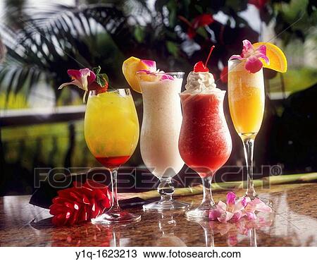 Exotic tropical drinks, Hawaii View Large Photo Image Stock Image - Exotic tropical drinks, Hawaii. Fotosearch
