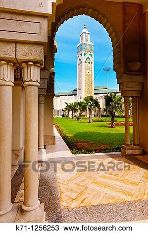 Exterior of the Hassan II mosque in Casablanca, Morocco View Large Photo Image Stock Image - Exterior of the Hassan II mosque in Casablanca, Morocco. Fotosearch