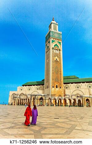 Exterior of the Hassan II mosque in Casablanca, Morocco View Large Photo Image Stock Photograph - Exterior of the Hassan II mosque in Casablanca, Morocco. Fotosearch