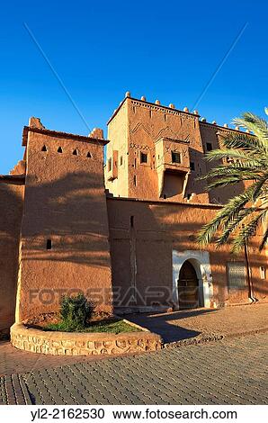 Exterior of the mud brick Kasbah of Taourirt, Ouarzazate, Morocco, built by Pasha Glaoui. A Unesco World Heritage Site. View Large Photo Image Stock Image - Exterior of the mud brick Kasbah of Taourirt, Ouarzazate, Morocco, built by Pasha Glaoui. A Unesco World Heritage Site.. Fotosearch